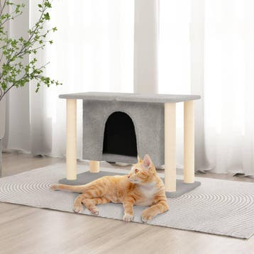 vidaXL Kattenmeubel met sisal krabpalen 50 cm lichtgrijs, Verzenden, Nieuw