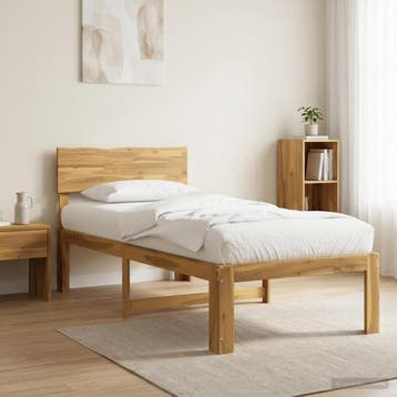vidaXL Eenpersoonsbed met hoofdbord ROSTOCK Wit 80 x 200 cm, Huis en Inrichting, Verzenden, Nieuw