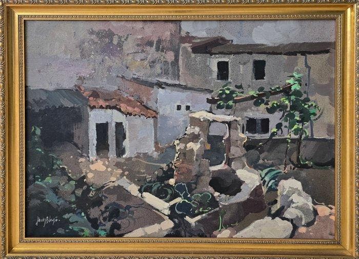 Spaanse school (XX) - Vida en el patio, Antiquités & Art, Art | Peinture | Classique