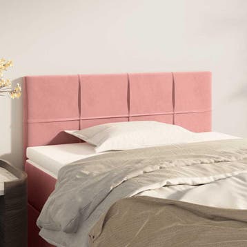 vidaXL Hoofdbord 80x5x78/88 cm fluweel roze, Verzenden, Nieuw