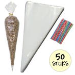 Fako Bijoux - 50x Puntzak Polyethyleen - 37x18cm - Traktatie, Verzenden, Nieuw