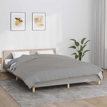 vidaXL Verzwaringsdeken 220x235 cm 15 kg stof grijs, Verzenden
