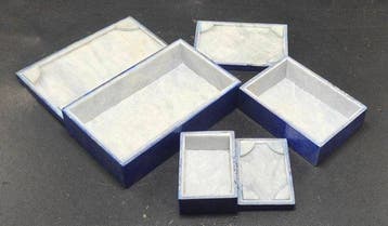 Pierre précieuse lapis-lazuli Boîtes à bijoux - Hauteur :