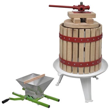 vidaXL 2-delige Fruit- en wijnpers met stamperset, Hobby en Vrije tijd, Verzenden, Nieuw
