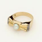 Ring - 18 karaat Geel goud Diamant (Natuurlijk) - Parel, Nieuw