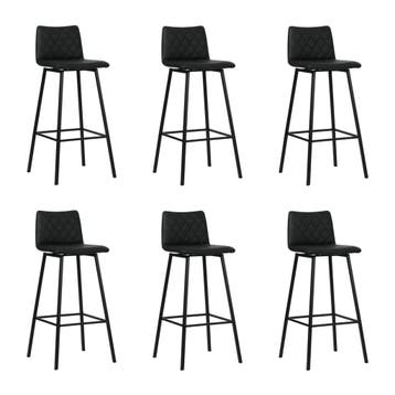 Set van 6 Leren barkruk Catch hoog - Toledo Nero (zwart) -, Nieuw, Leer, Ophalen of Verzenden, 90 cm of meer
