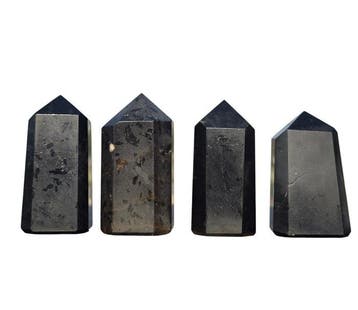 KAMR GEM Zwart Toermalijn Kristaltorens Set van 4