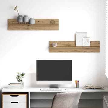 vidaXL Wandplank 2 st Artisan Eiken 80 x 11,5 x 18 cm, Verzenden, Nieuw