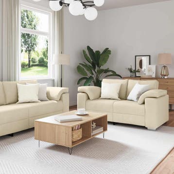 vidaXL bank / zetel 2 st Crème Stof, Huis en Inrichting, Verzenden, Nieuw