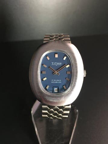Titan - Space Design Blue Dial Oval New Old Stock - Zonder, Nieuw