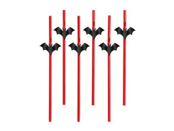 Halloween Rietjes Vleermuis 24cm 6st, Verzenden, Nieuw