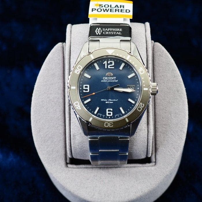 Orient - ORIENT Mako Solar Powered Baby Blue RN-WJ0002L, Bijoux, Sacs & Beauté, Montres | Hommes