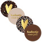 30x Sticker Kadootje Voor Jou - Bruin/Beige/Luipaard -, Verzenden