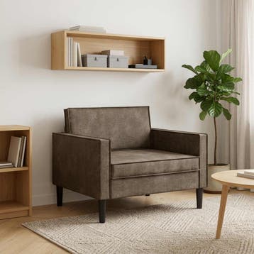 vidaXL XL fauteuil Donkergrijs Kunst Suède Leer, Verzenden