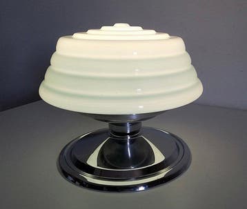 Lampe de table - Art Déco Design 1930s - Verre opale