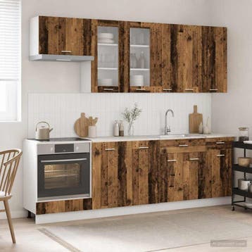 vidaXL Keukenblok LYON 8 pcs Oud hout Bewerkt hout, Verzenden