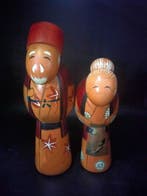 Prachtig Groot Vintage paar Creative Kokeshi /Takasago |25