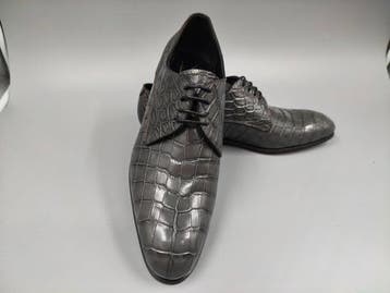 Dami-Crocodile-42 Grey Derby - Veterschoenen - Maat: EU 42 -