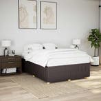 vidaXL Bedframe zonder matras stof donkerbruin 140x190 cm, Verzenden