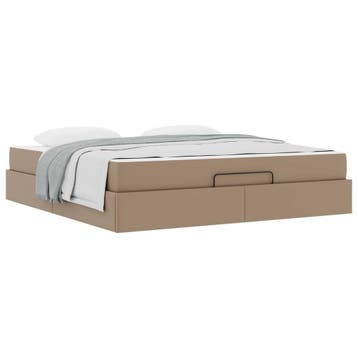 vidaXL Bedframe met matras Anders 2 st Tan PVC, Verzenden