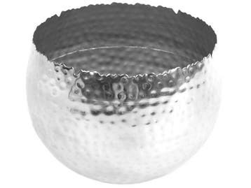Veiling - Leaf gehamerde metalen plantenbak 22cm x 17cm, Maison & Meubles, Plantes d'intérieur