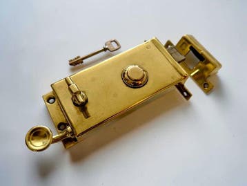 1930s JPM “La Parisienne” Art Deco Brass Hotel Door Lock –
