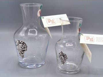 PG-MIANI Argenteria - Kruik (2) - .925 zilver, en glas, Antiek en Kunst