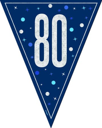 80 Jaar Slinger Blauw 2,5m, Verzenden