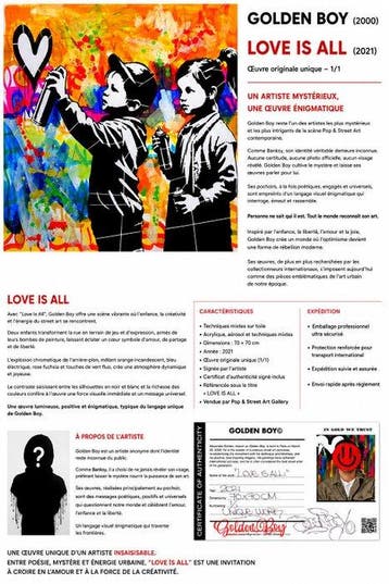 Golden Boy (2000) - “LOVE IS ALL” - Original painting -