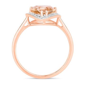 Ring - 14 karaat Roségoud - 1.52ct. tw. Morganiet - Diamant, Nieuw