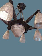 Lampe à suspendre - brunet, Opaline, Antiek en Kunst