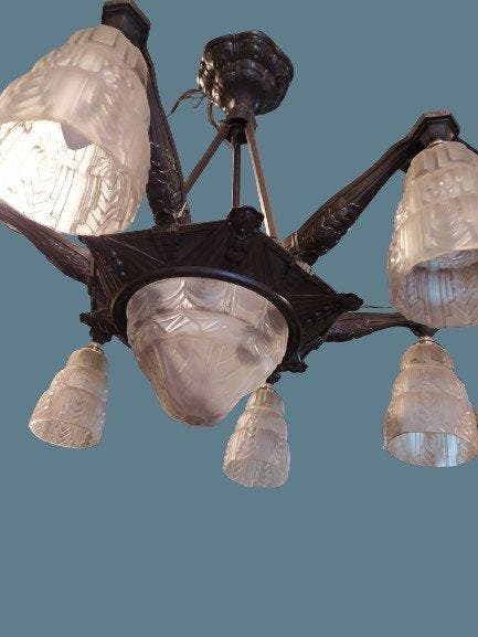 Lampe à suspendre - brunet, Opaline, Antiek en Kunst, Kunst | Designobjecten