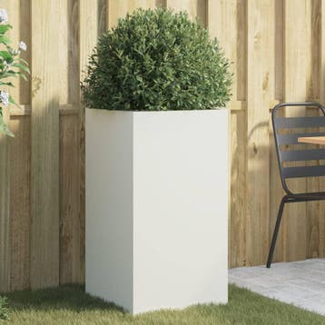 vidaXL Plantenbak 42x38x75 cm staal wit, Verzenden