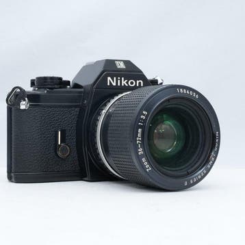 Nikon EM with Series E Zoom 36-72mm f/3.5 Ai-S lens Analoge, Nieuw