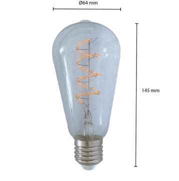 LED FILAMENT E27 EDISON DIMBAAR CLEAR 4W, Maison & Meubles, Lampes | Lampes en vrac, Verzenden