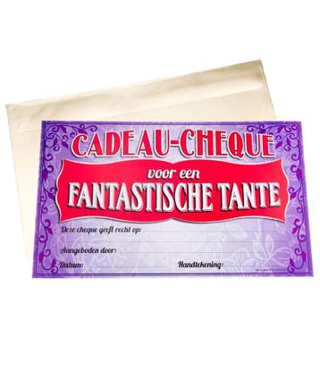 Cadeaubon Tante 34,5cm, Tickets & Billets, Réductions & Chèques cadeaux