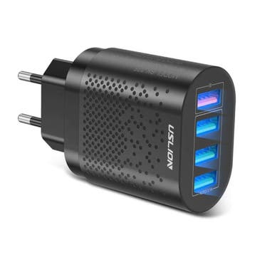 Quad 4x 48W Port USB Stekkerlader - Quick Charge 3.0 Muur, Verzenden