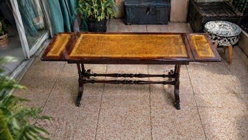 Salontafel - Mahonie, Leder