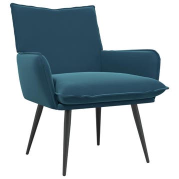 vidaXL Fauteuil Blauw fluweel, Verzenden, Nieuw