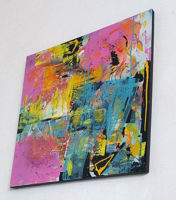 Mia May-Assante - Protected blue - original abstract, Antiquités & Art, Art | Peinture | Moderne