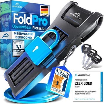 2dekans | Nextcover Vouwslot 100cm FoldOne Pro | Fietsslot, Fietsen en Brommers, Ophalen of Verzenden, Nieuw