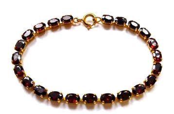 Armband 333 / 8 kt geelgoud - Boheemse granaat, Nieuw