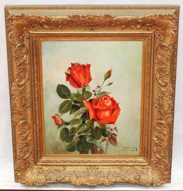 Joan Albert Solé (1919) - Elegancia rosal, Antiquités & Art, Art | Peinture | Classique