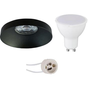 LED Spot Set 4W - Ronde Inbouwspot Mat Zwart, Warm Wit 3000K, Huis en Inrichting, Verzenden, Nieuw