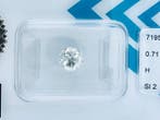 1 pcs Diamant (Naturelle) - 0.71 ct - Rond - H - SI2 -