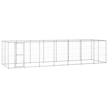vidaXL Hondenkennel 16,94 m² gegalvaniseerd staal, Verzenden, Nieuw