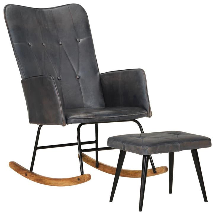 Grijze Schommelstoel Leer: 57% korting, unieke retour deal!, Maison & Meubles, Fauteuils, Envoi