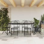 vidaXL 7-delige Tuinset metaalgaas antracietkleurig, Verzenden, Tuinset