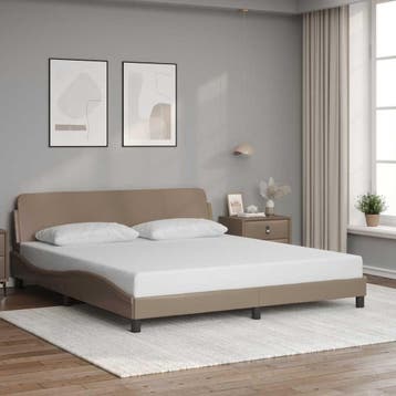 vidaXL Bedframe Dover kunstleer cappuccinokleurig 180x200, Verzenden, Nieuw