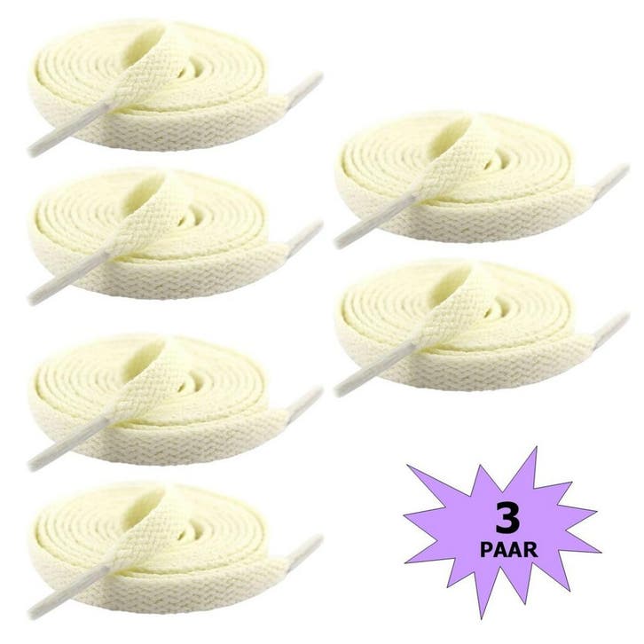 Fako Fashion - Schoenveters - Plat - 8mm - 120cm - 3 Paar -, Kleding | Heren, Schoenen, Verzenden